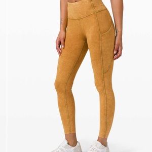 Lululemon athletica mustard yellow fast and free leggings